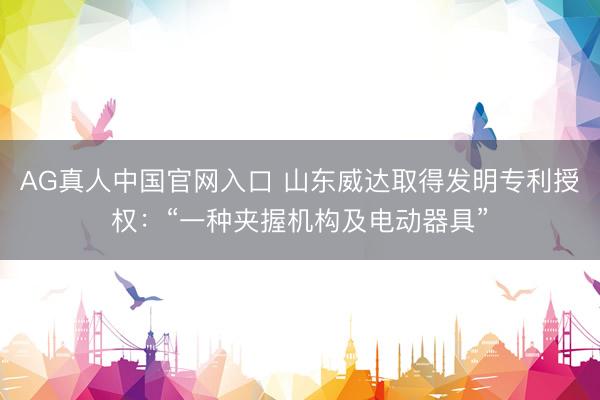AG真人中国官网入口 山东威达取得发明专利授权：“一种夹握机构及电动器具”
