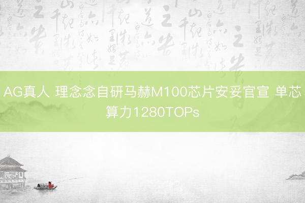 AG真人 理念念自研马赫M100芯片安妥官宣 单芯算力1280TOPs