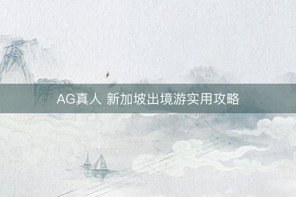 AG真人 新加坡出境游实用攻略