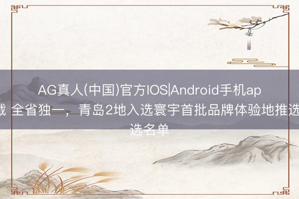 AG真人(中国)官方IOS|Android手机app下载 全省独一，青岛2地入选寰宇首批品牌体验地推选名单