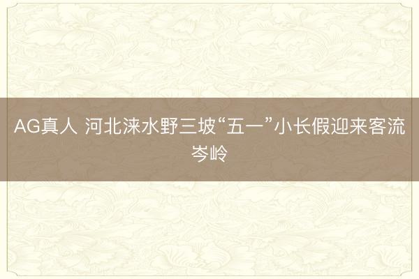 AG真人 河北涞水野三坡“五一”小长假迎来客流岑岭