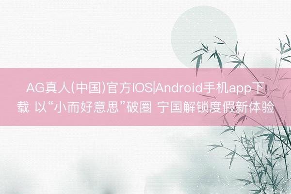AG真人(中国)官方IOS|Android手机app下载 以“小而好意思”破圈 宁国解锁度假新体验