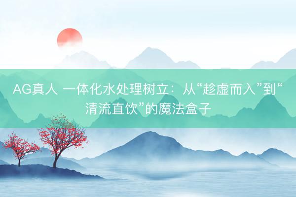 AG真人 一体化水处理树立：从“趁虚而入”到“清流直饮”的魔法盒子