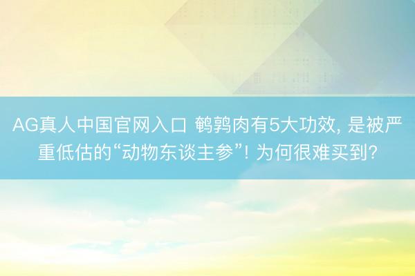 AG真人中国官网入口 鹌鹑肉有5大功效， 是被严重低估的“动物东谈主参”! 为何很难买到?