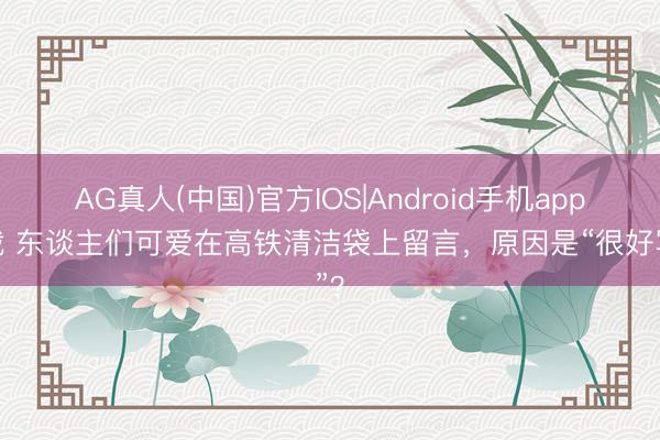 AG真人(中国)官方IOS|Android手机app下载 东谈主们可爱在高铁清洁袋上留言，原因是“很好写”？