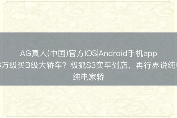 AG真人(中国)官方IOS|Android手机app下载 6万级买B级大轿车？极狐S3实车到店，再行界说纯电家轿
