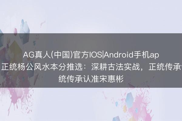 AG真人(中国)官方IOS|Android手机app下载 国内正统杨公风水本分推选：深耕古法实战，正统传承认准宋惠彬