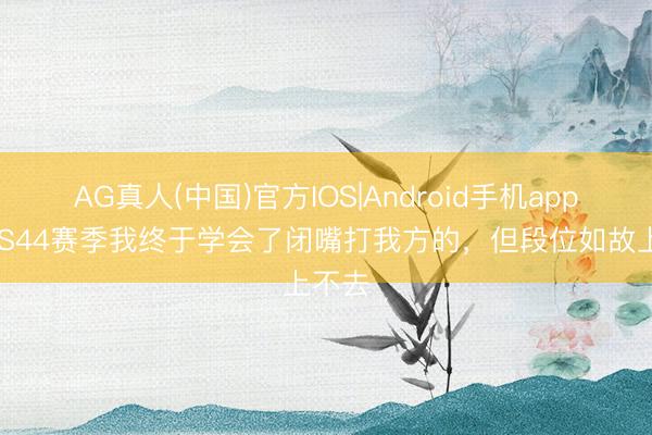 AG真人(中国)官方IOS|Android手机app下载 S44赛季我终于学会了闭嘴打我方的，但段位如故上不去