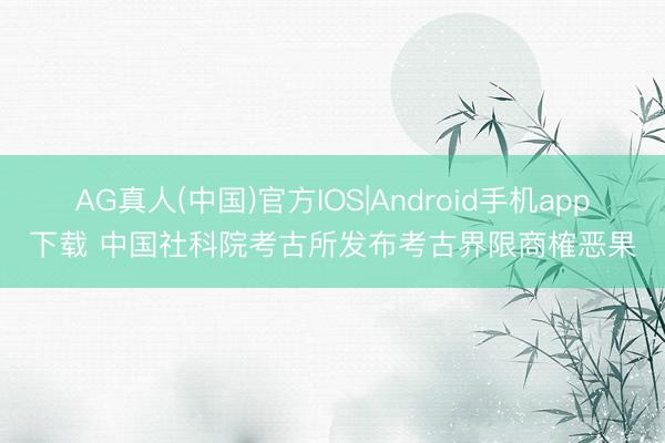 AG真人(中国)官方IOS|Android手机app下载 中国社科院考古所发布考古界限商榷恶果