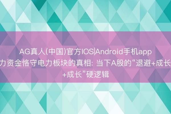 AG真人(中国)官方IOS|Android手机app下载 主力资金恪守电力板块的真相: 当下A股的“退避+成长”硬逻辑