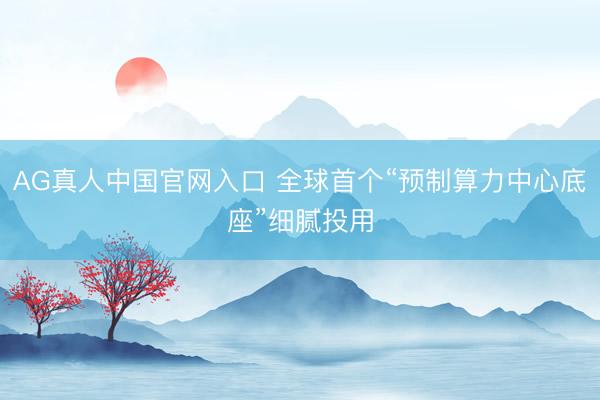 AG真人中国官网入口 全球首个“预制算力中心底座”细腻投用